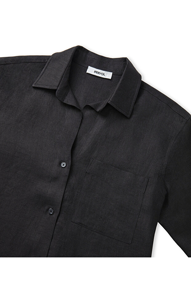 Cepli keten gömlek - 4