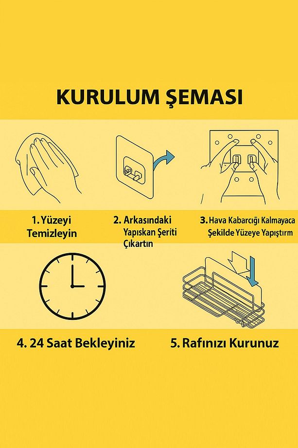 10 Adet 7x7cm Yedek Süper Güçlü Yapışkanlı Askı, 20KG Banyo - Mutfak Raf Tutucu Sticker, Delmesiz - 8