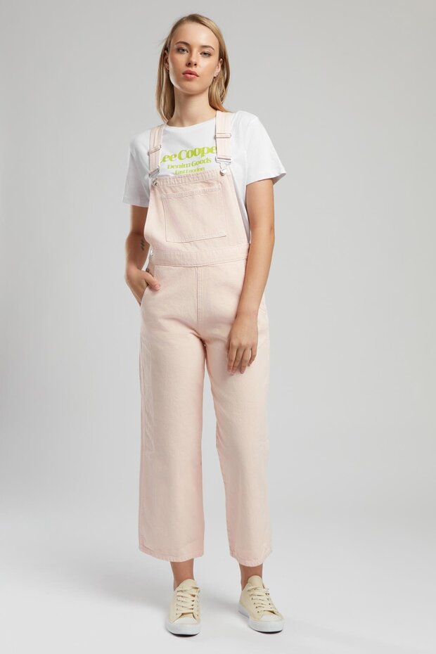 Flowers women's woven salopet powder