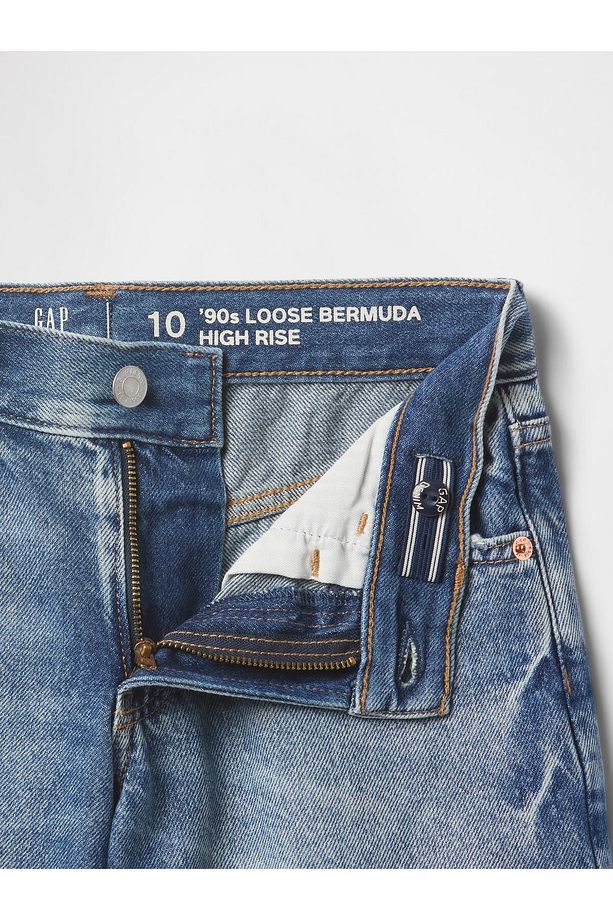Kız Çocuk Mavi Low Rise Stride Denim Bermuda Şort - 2