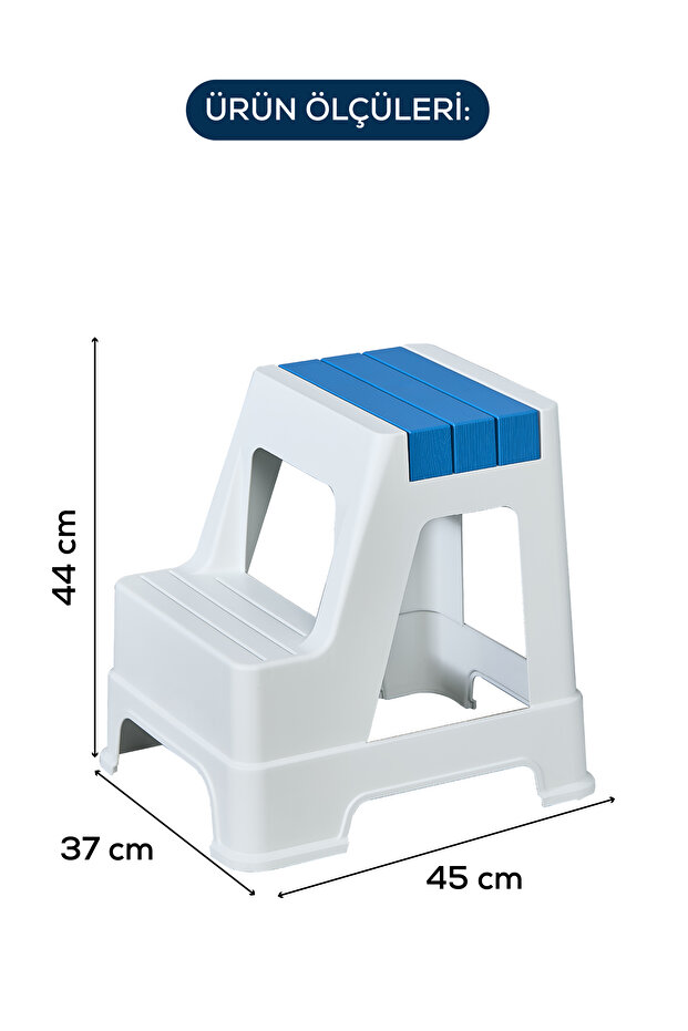 Plastik Basamaklı Tabure Mavi - 3