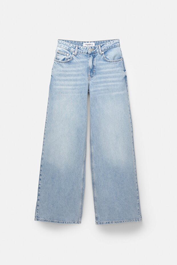 Düşük belli geniş paça jean - 7