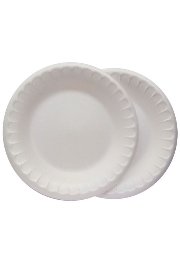 Köpük Tabak Yuvarlak 100'lü Kullan At Tabak 17 cm Köpük Tabak - 3