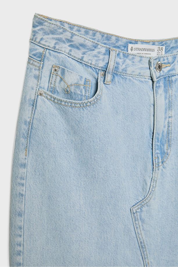 D70 dökümlü denim midi etek - 8