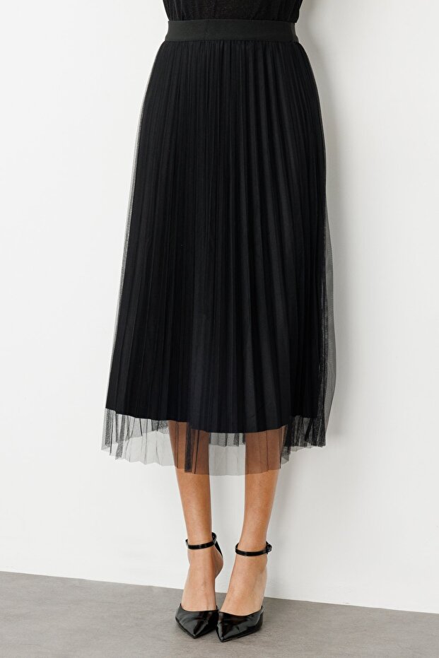 Beli Lastikli Piliseli Etek - 3