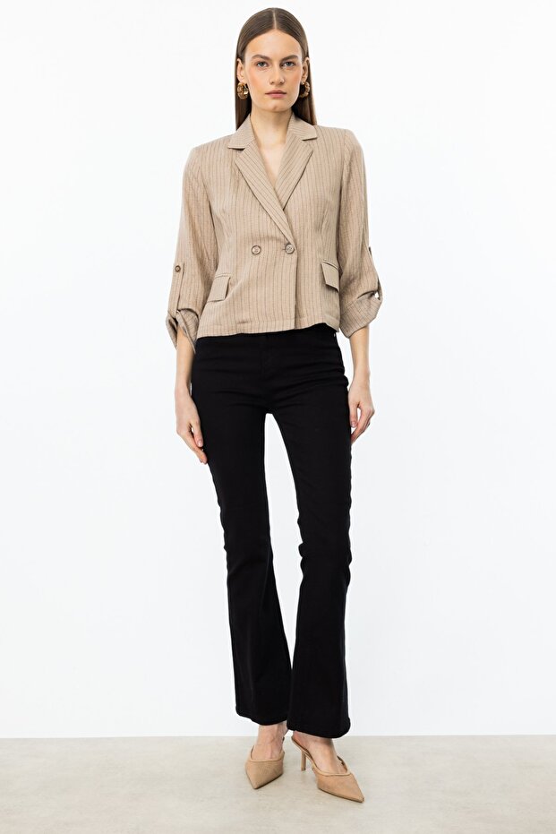 İspanyol Paça Kot Pantolon - 1