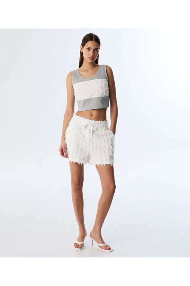 ELASTİK BEL PÜSKÜLLÜ ŞORT - 2