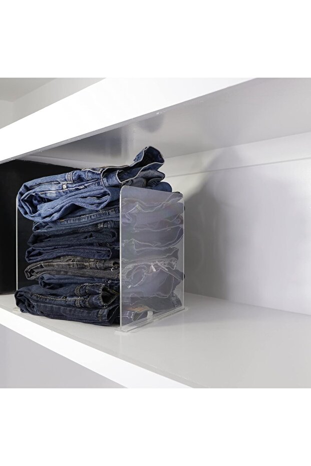 2 Pack Clear Acrylic Closet Shelf Dividers for Clothes, Handbags, Purses, Books