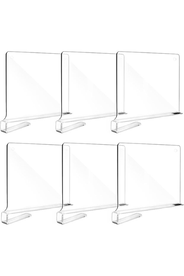 6pcs Clear Acrylic Shelf Dividers for Organization