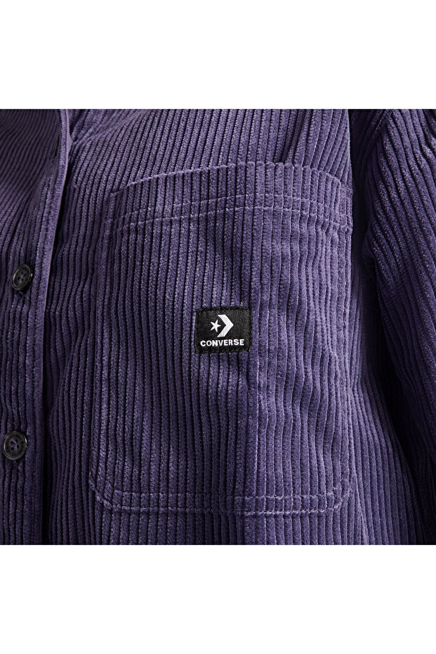 Classic Kadın Kadife Mor Gömlek - 6