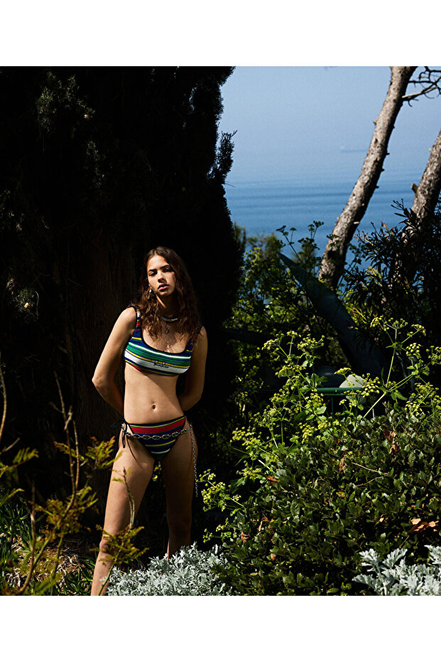 ÇİZGİLİ ÖRME BİKİNİ SETİ - 2