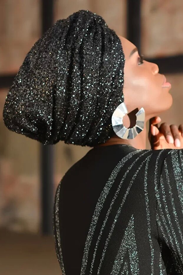 Küçük Pullu Siyah Dolgusuz Bone - 2