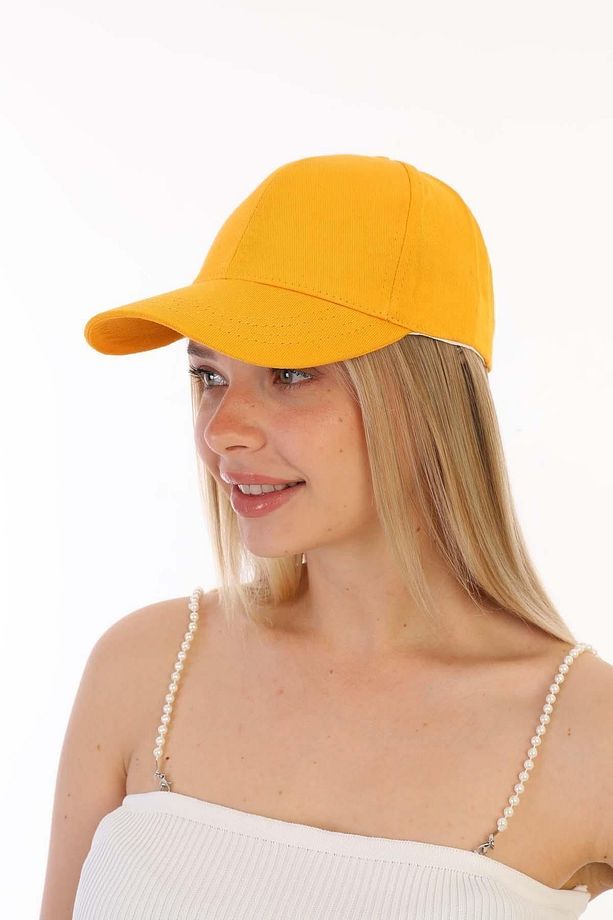 Unisex Ayarlanabilir Sarı Spor Basic Şapka - 5