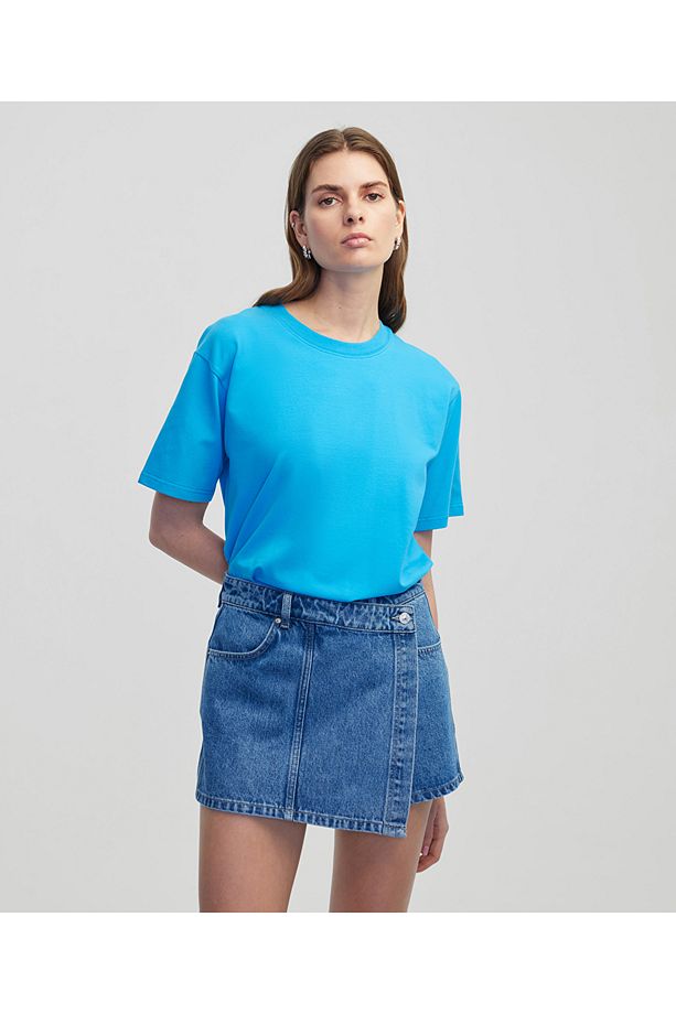 Cepli anvelop denim şort etek - 2