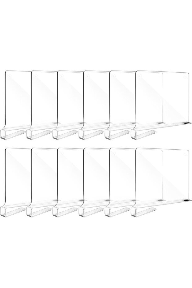 12pcs Shelf Dividers for Closet Organization Acrylic Shelf Divider for Wooden Shelving
