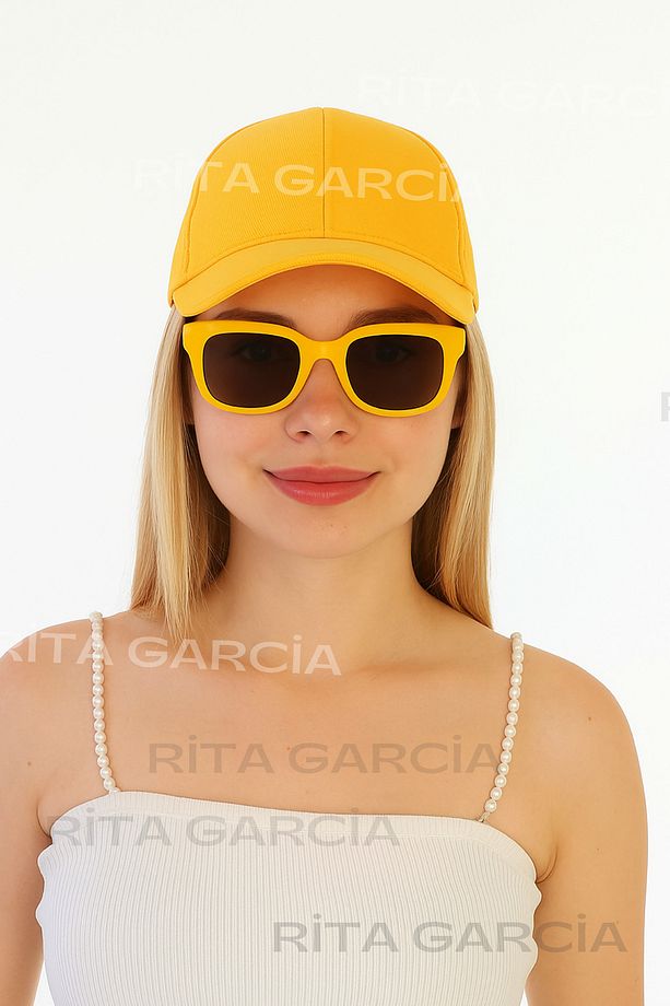 Unisex Ayarlanabilir Sarı Spor Basic Şapka - 1