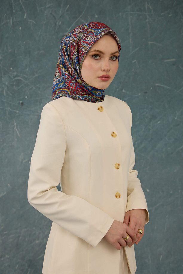 İpekhan Soft Pamuk Etro Desen Eşarp 1224-03 Kırmızı - 5