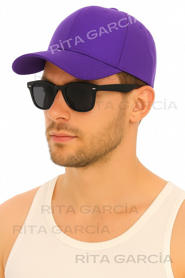 Unisex Ayarlanabilir Mor Spor Basic Şapka - 3