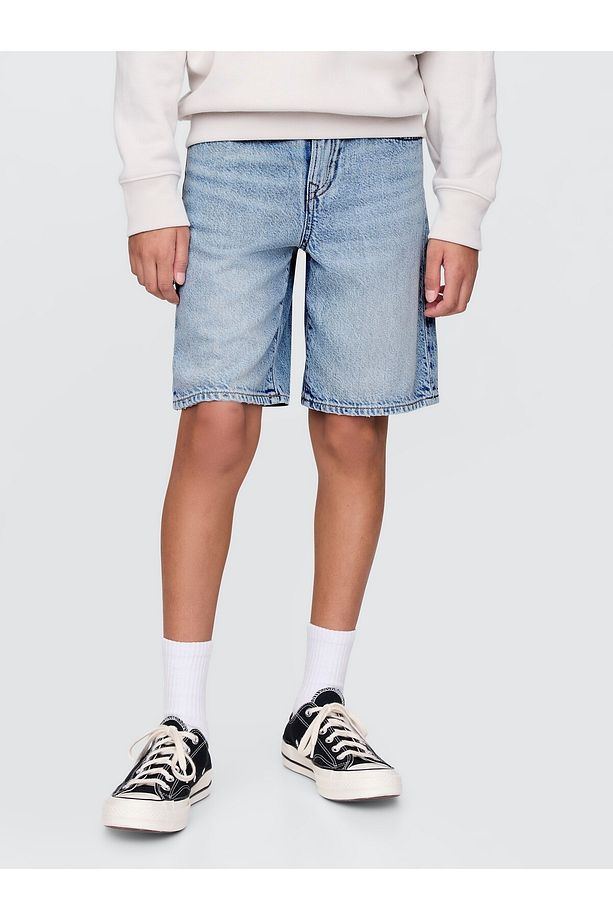 Erkek Çocuk Mavi UltraSoft '90s Loose Denim Şort - 4