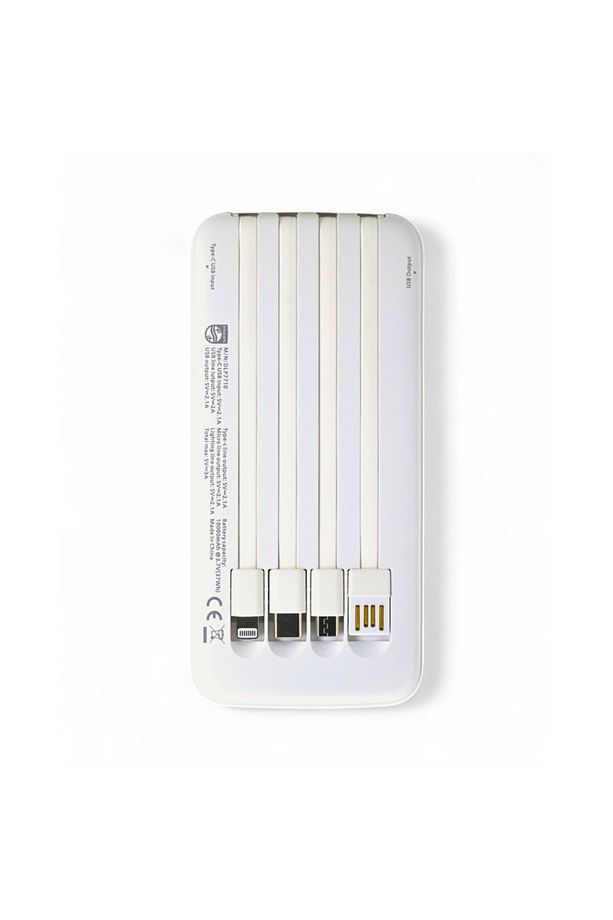 Kablolu 10000mAh Powerbank,2.1A Çıkış,4 Kablo(USB-A,Type-C,Micro USB,Lightning),37Wh,DLP7710 - 3