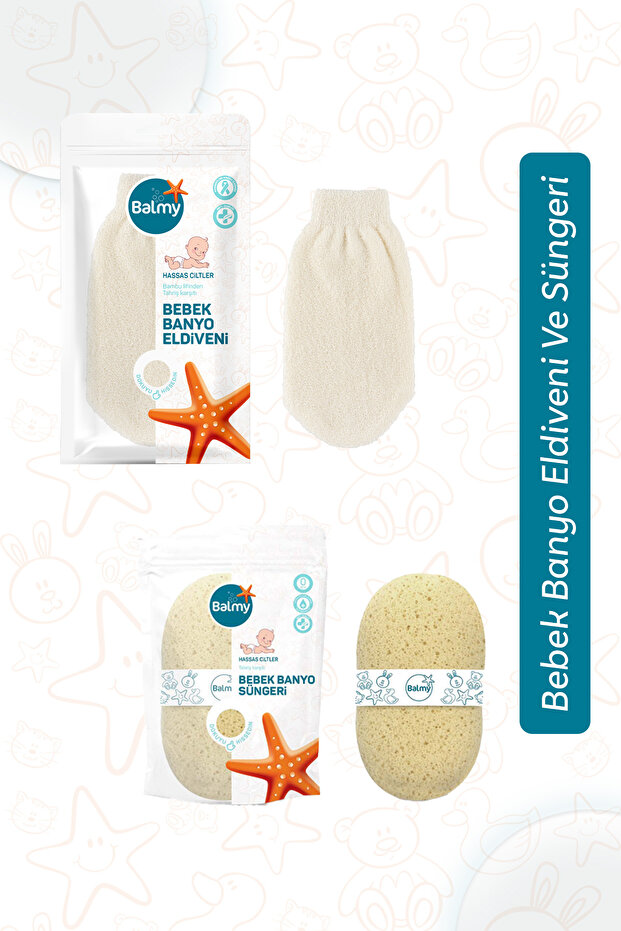 Bebek Banyo Eldiveni Ve Süngeri - 1