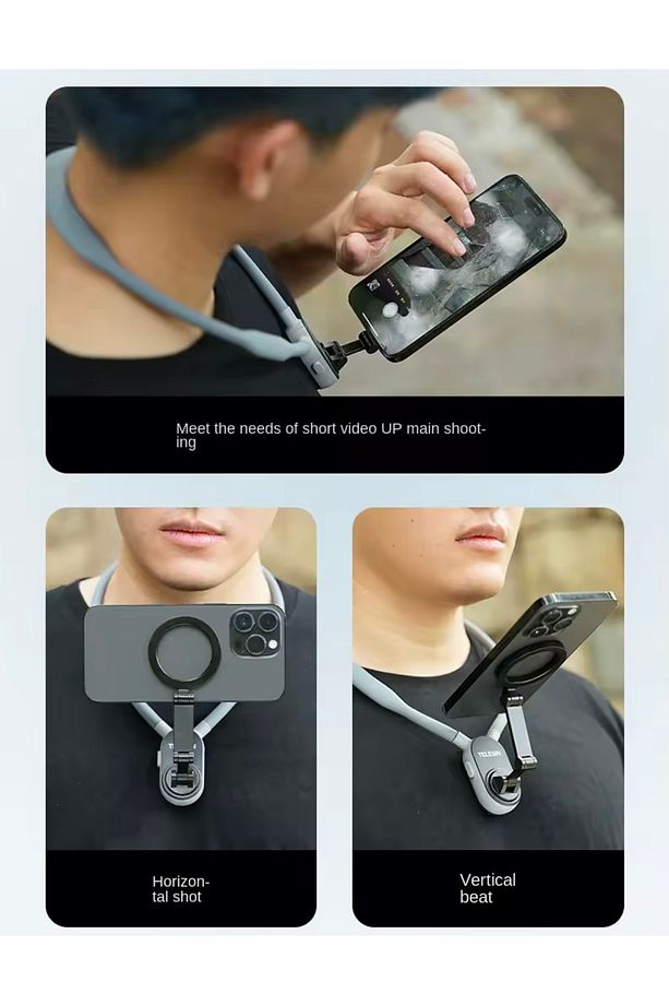 360 DERECE AYARLANABİLİR MAGSAFE ÖZELLİKLİ BOYUN ASKILI TELEFON TUTUCU - 6
