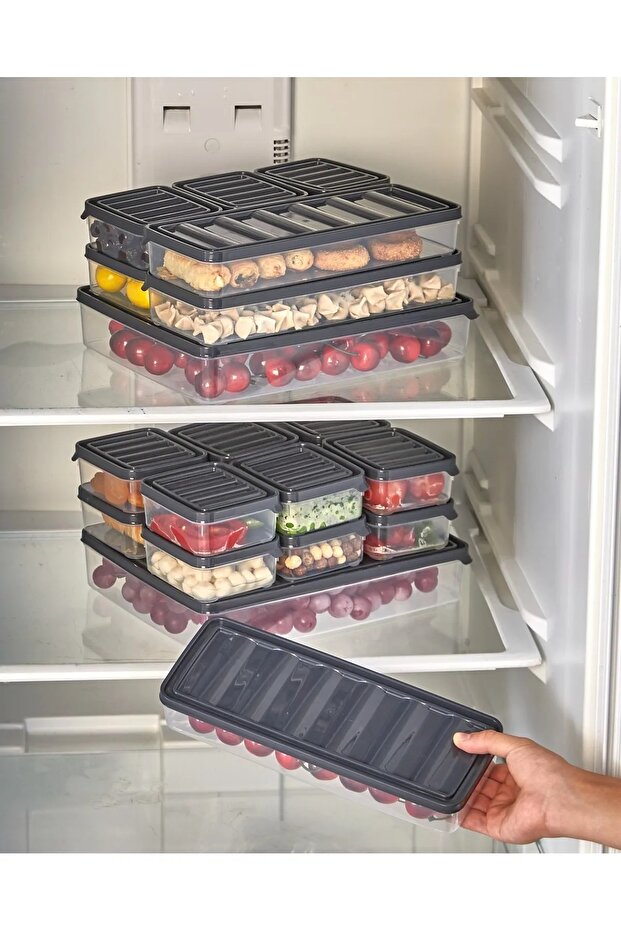 طقم أوعية تخزين مانعة للتسرب مكونة من 7 قطع للإفطار وصينية تخزين مجمدة مع أغطية - 5