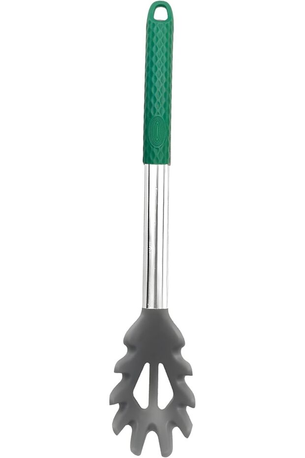 Silicon Spaghetti Server, Green Handle with Textured Grip,Kitchen Tool,BB3731