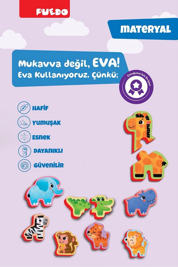 Ayakta Durabilen Bebek Puzzle - Safari - 8