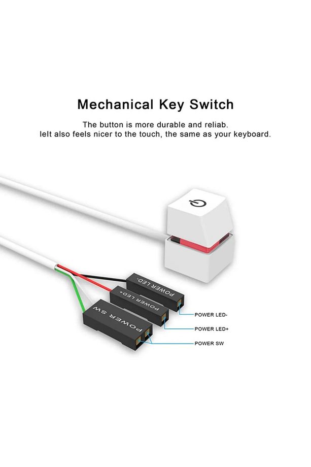 Bilgisayar Power Tuşu Bilgisayar Açma Kapatma Tuşu 5 Metre Kablo Uzunluğu - 3