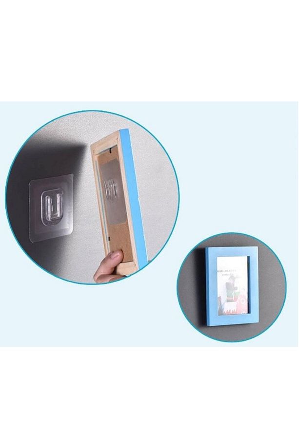 2 Set Geçmeli Klips Eşya Sabitleme Askısı Tablo Ayna Resim Sabitleme Aparatı - 4