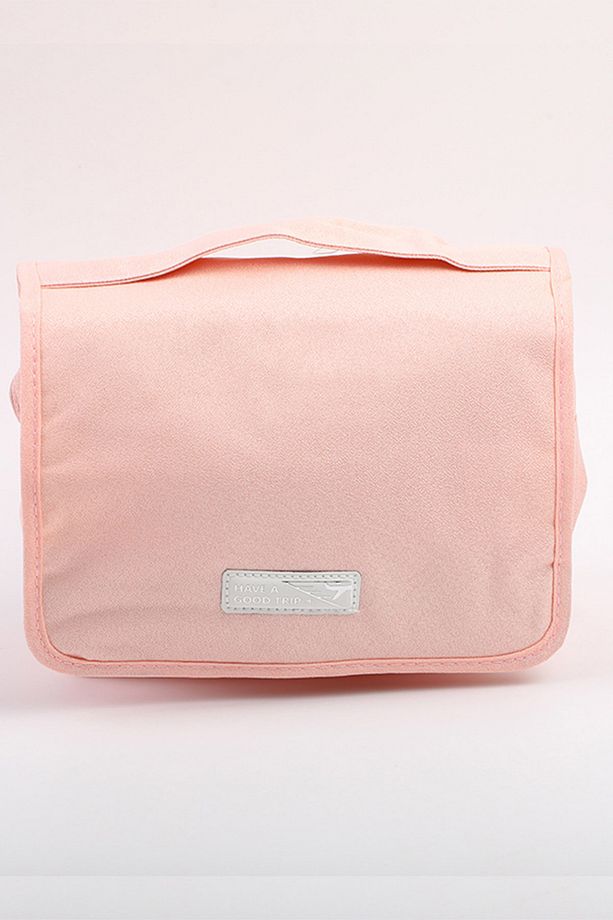 Asılabilir Soft Pembe Makyaj Çantası 24,5 X 8,5 X 18,5 Cm - 5