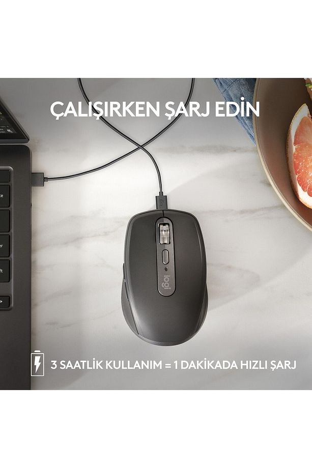 MX Anywhere 3S Kompakt 8000 DPI Optik Sensörlü Sessiz Bluetooth Kablosuz Mouse - Beyaz - 8