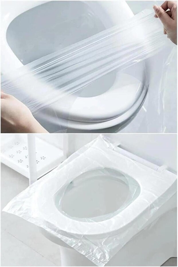 50 Adet Tek Kullanımlık Klozet Kapağı Pedi Koruyucusu Hijyenik Tek Kullanımlık Klozet Kapağı Poşeti - 9