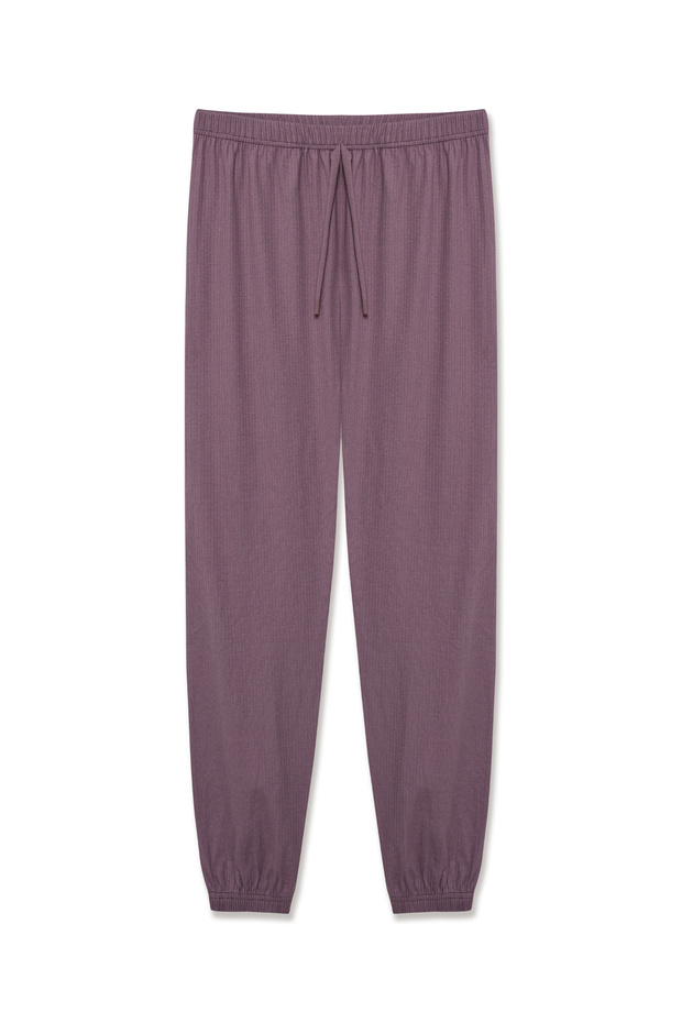 Pamuklu Fitilli Paça Lastikli Kadın Pijama Alt - 4
