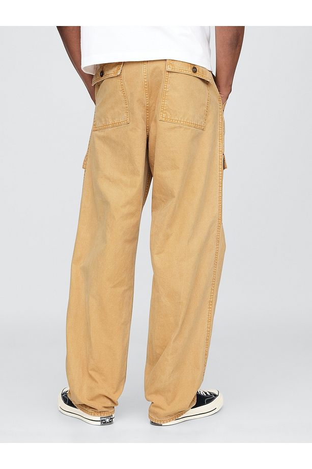 Erkek Sarı Baggy Utility Pantolon - 6