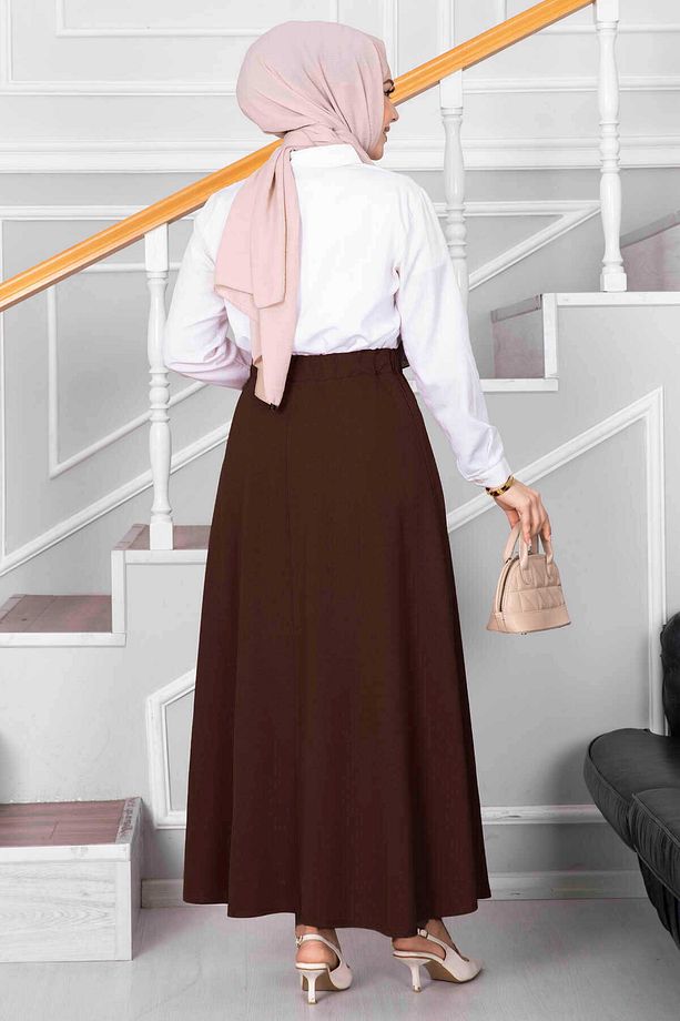 Silim Kumaş Kloş Etek - 3