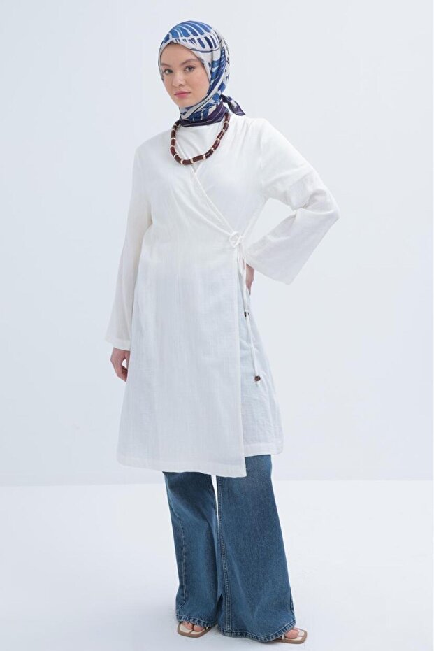 Women's Waist Tied Muslin Cap S85052A0