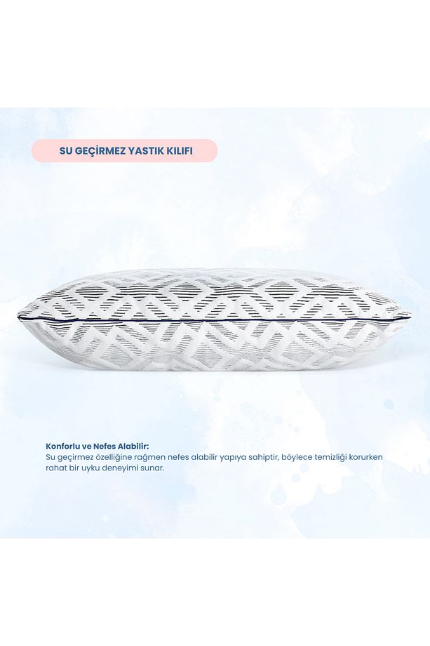 Memory Foam Su Itici (Su Geçirmez) Kılıflı Yastık - 4