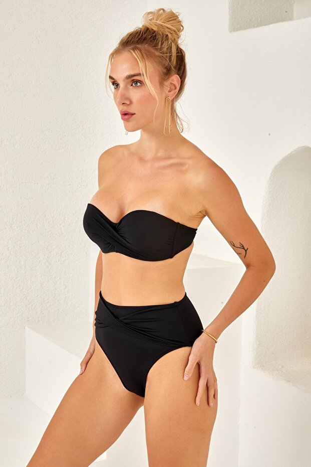 مجموعة بيكيني بدون حمالات مغطاة 4259 - 2