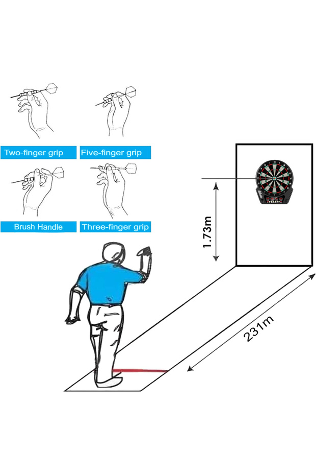 Electronic Dartboard Game with LCD Display, 27 Games, 6 Darts & 24 Tips – For Multiple Players - 3