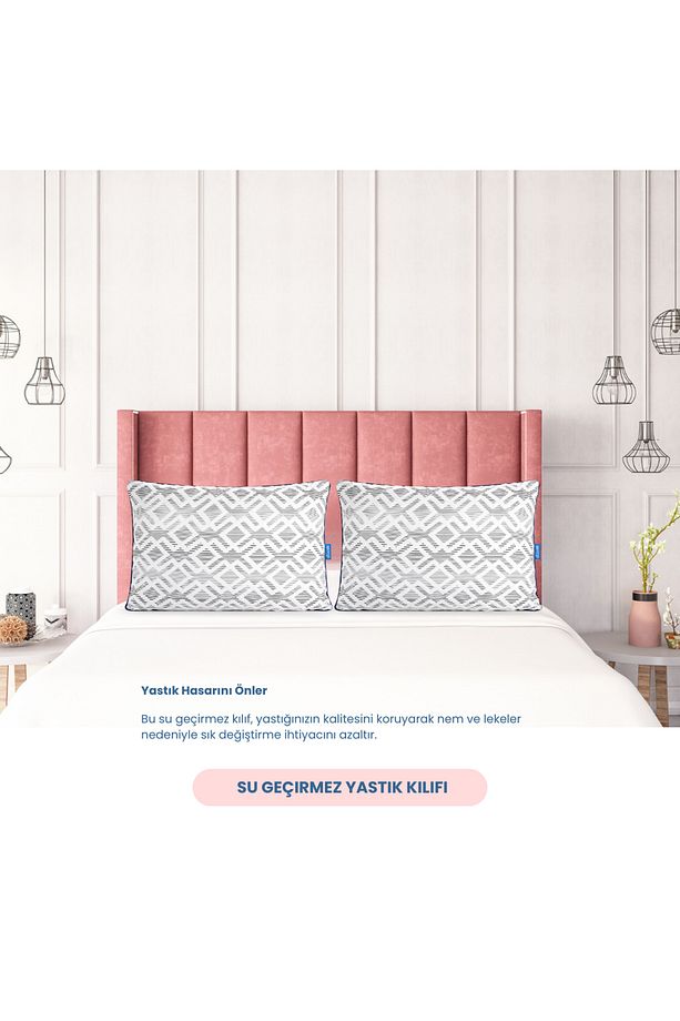 Memory Foam Su Itici (Su Geçirmez) Kılıflı Yastık - 6
