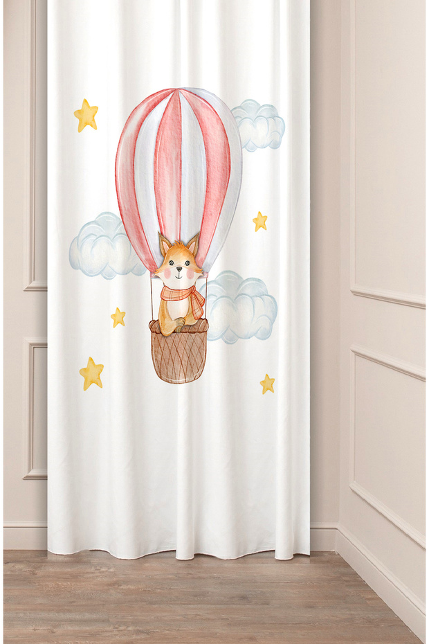 Balloon Cute Animal Special Design Patterned Digital Printed (Single Wing) Children's Room Modern Background Curtain