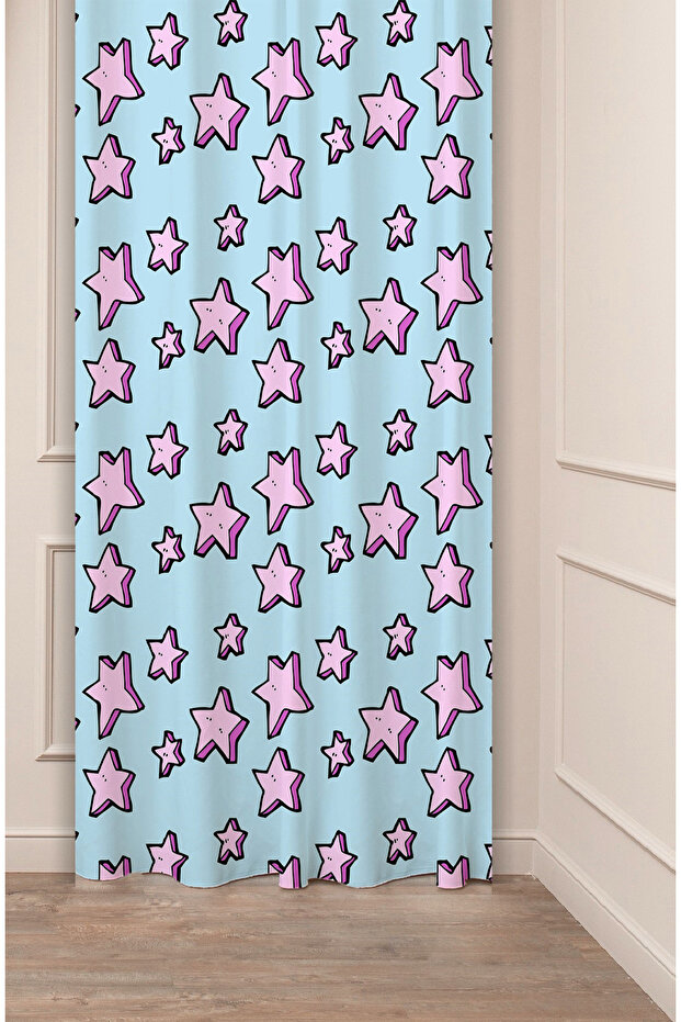Children's Star Pattern Special Design Patterned Digital Printed (Single Wing) Children's Room Modern Background Curtain
