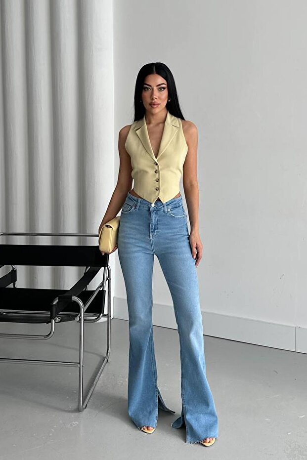 Wave Line Paça Yırtmaçlı İspanyol Jean - 6