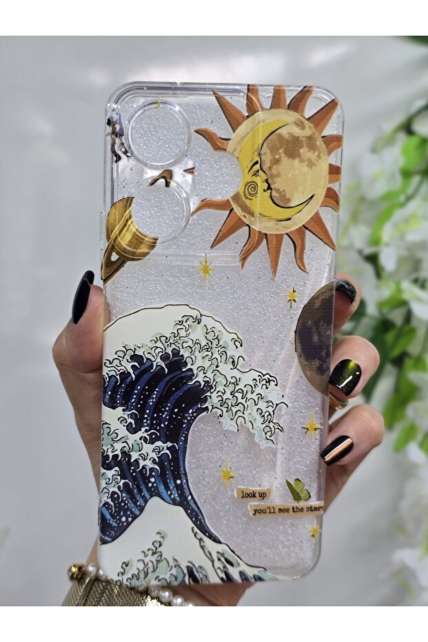 حافظة هاتف شفافة متوافقة مع هاتف Xiaomi Redmi 13 Wave وSun Pattern - 2