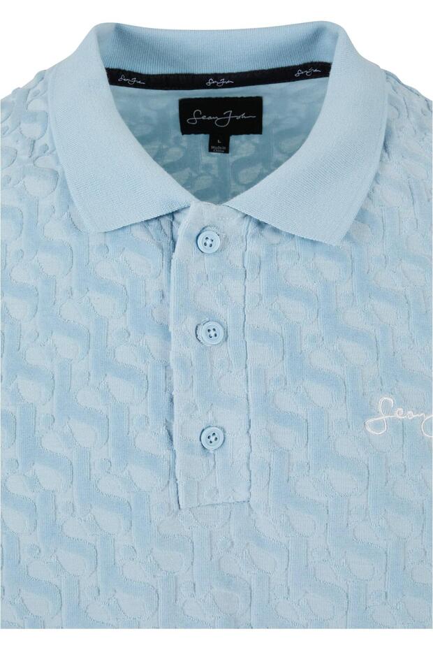 Herren JM232-006-02 SJ Monogram Logo Devorée Velours Poloshirt - 3