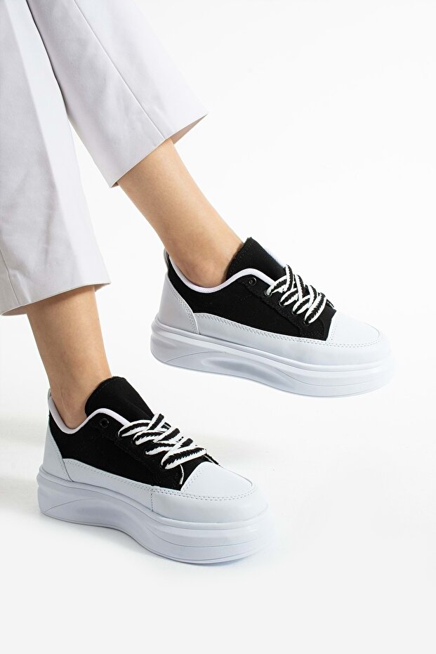 Women's Black Linen Sports Shoes Comfortable Sole Casual Sneaker X200