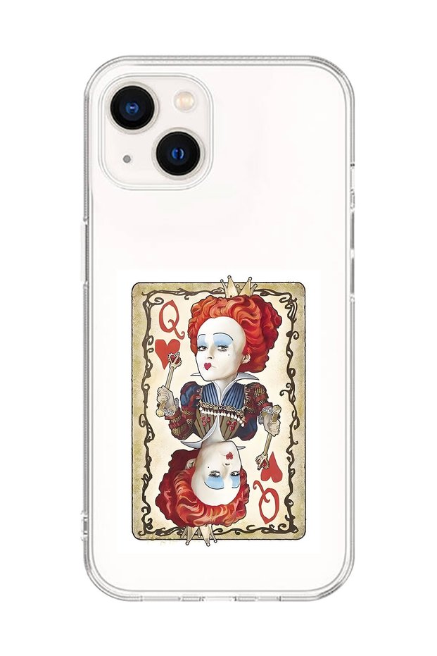 Transparent Case Compatible with iPhone 15 Plus Cards Queen 3 Designs