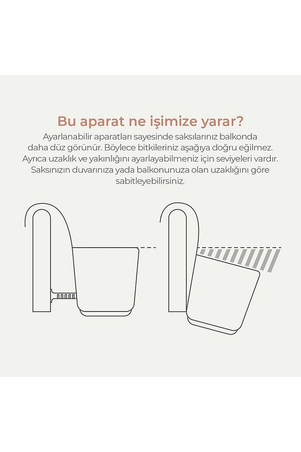 12 Adet 3,2 Litre Pera Askılı Balkon Saksısı Set Ayar Aparatlı Plastik Saksı Seti - 5